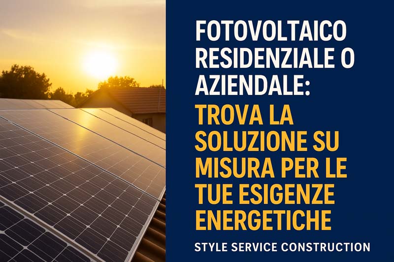 Fotovoltaico residenziale o aziendale